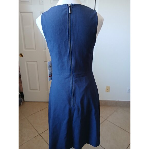 $79 Kensie Women's Blue Sleeveless Split‎ V-Neck A-Line Mini Dress Size XS - Picture 2 of 15